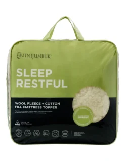 Sleep Restful Wool Mattress Topper White