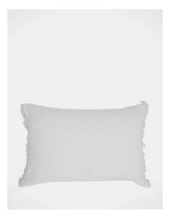 Coachwood Ribbed Cotton With Fringe Cushion Off-White