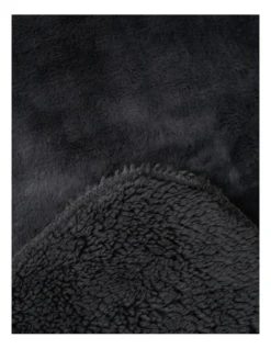 Heritage Reversible Sherpa Blanket Charcoal -Home Bedding Shop 749223640 749223190 4 720x928