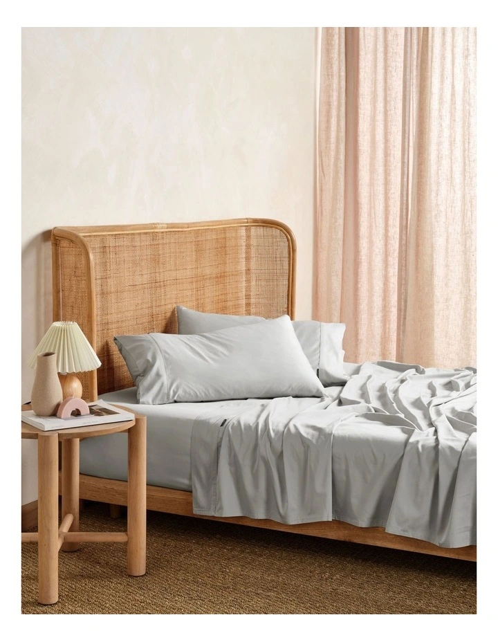 Linen House Nara Bamboo Cotton 400TC Sheet Set Silver 3 Linen House Nara Bamboo Cotton 400TC Sheet Set Silver