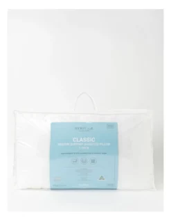 Heritage Medium Support Gusseted Pillow 2 Pack In White