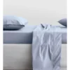 Organic Cotton Percale 300TC Fitted Sheet In Soft Blue 2 Organic Cotton Percale 300TC Fitted Sheet In Soft Blue -Home Bedding Shop 787424230 1 720x928