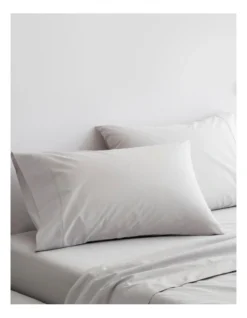 Organic Cotton Percale 300TC Sheet Set In Dove -Home Bedding Shop 787424770 3 720x928