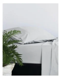 Organic Cotton Sateen 400TC Sheet Set In Frost Grey -Home Bedding Shop 787431970 3 720x928