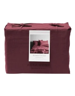Maison Vintage Sheet Set In Syrah 7 Maison Vintage Sheet Set In Syrah -Home Bedding Shop 788797810 871894900 3 720x928