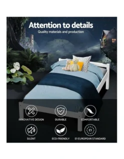 Single Size Wooden Bed Frame Mattress Base Timber Platform White -Home Bedding Shop 795722680 3 720x928