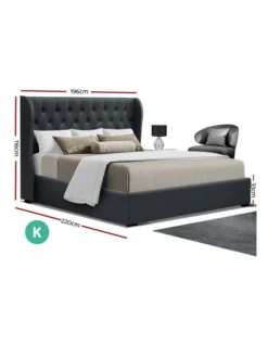 King Size Gas Lift Bed Frame Charcoal -Home Bedding Shop 795722770 2 720x928