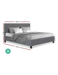 Double Size Fabric Bed Frame Headboard Grey -Home Bedding Shop 795723220 2 720x928