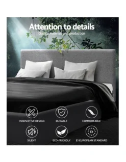Double Size Fabric Bed Frame Headboard Grey -Home Bedding Shop 795723220 3 720x928