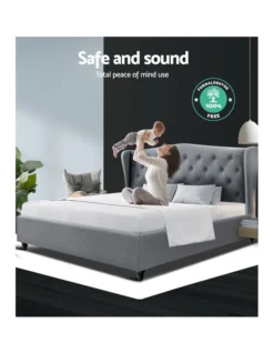 Queen Size Wooden Upholstered Bed Frame Headborad Grey -Home Bedding Shop 795723940 6 720x928