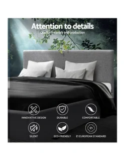 Queen Size Bed Frame Gas Lift Linen Fabric Wooden Storage Steel Grey -Home Bedding Shop 795724030 3 720x928