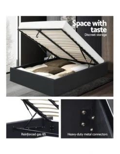Double Size Gas Lift Bed Frame Base With Storage Platform Fabric -Home Bedding Shop 795727270 4 720x928
