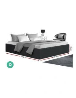 Queen Size Gas Lift Bed Frame Base With Storage Platform Fabric -Home Bedding Shop 795727990 2 720x928