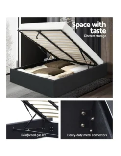 Queen Size Gas Lift Bed Frame Base With Storage Platform Fabric -Home Bedding Shop 795727990 4 720x928
