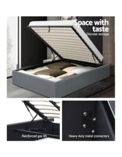 King Single Size Gas Lift Bed Frame Base With Storage Fabric 11 King Single Size Gas Lift Bed Frame Base With Storage Fabric -Home Bedding Shop 795728170 4 720x928
