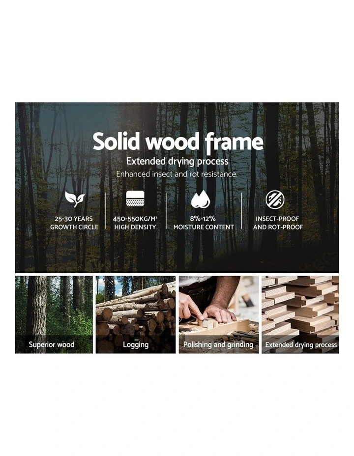 Queen Size Bed Frame VANKE Fabric Headboard Wooden Mattress Base 7 Queen Size Bed Frame VANKE Fabric Headboard Wooden Mattress Base - Image 5