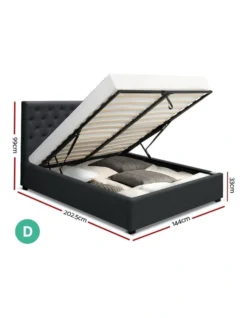 Double Full Size Gas Lift Bed Frame Base With Storage Fabric -Home Bedding Shop 795730330 2 720x928