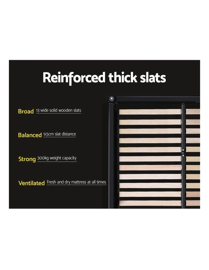 Queen Size Fabric Bed Frame Headboard With Drawers Charcoal 8 Queen Size Fabric Bed Frame Headboard With Drawers Charcoal - Image 6