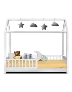 Wooden Bed Frame Single Size Timber Mattress Base Pine Platform White ROCK -Home Bedding Shop 795850840 3 720x928