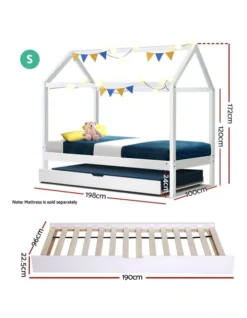 Wooden Bed Frame Single Size Mattress Base Pine Timber Platform White HOLY -Home Bedding Shop 795851650 2 720x928