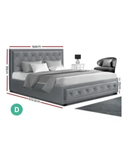 Bed Frame Double Full Size Gas Lift Base With Storage Grey Fabric TIYO 9 Bed Frame Double Full Size Gas Lift Base With Storage Grey Fabric TIYO -Home Bedding Shop 795855700 2 720x928