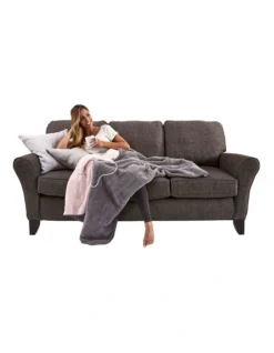 Reversible Sherpa Heated Throw Pink/Grey -Home Bedding Shop 809467930 3 720x928