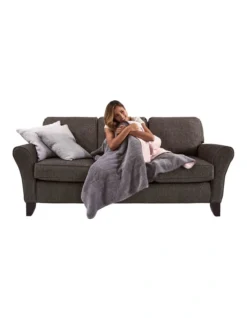 Reversible Sherpa Heated Throw Pink/Grey -Home Bedding Shop 809467930 4 720x928