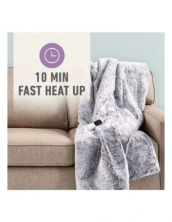 Feel Perfect Faux Fur Heated Throw Blanket In Grey -Home Bedding Shop 814452040 5 720x928