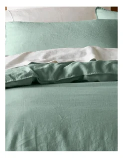 Sandy Cape Washed Belgian Linen Quilt Cover Set Eucalyptus -Home Bedding Shop 832967560 832967920 3 720x928
