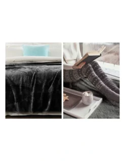 Mink Blanket Black Double Sided Queen Size Soft Plush Bed Faux Throw Rug -Home Bedding Shop 840050470 5 720x928