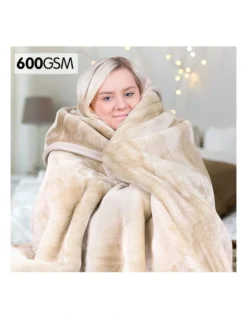 Mink Blanket Double Sided Queen Size Soft Plush Bed Faux Throw Rug 220 X 240cm -Home Bedding Shop 840050560 2 720x928