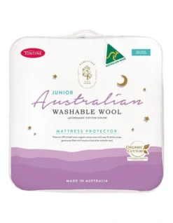Homestead Junior Australian Washable Wool Mattress Protector White