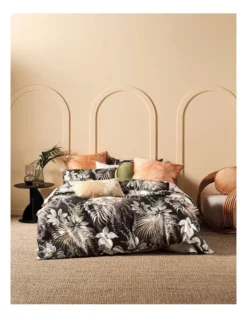 Linen House Harlow Quilt Cover Set Black