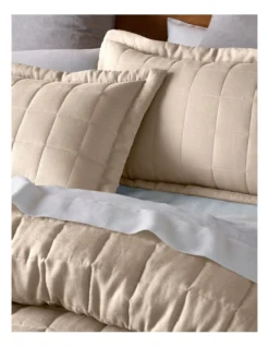 Sandy Cape Washed Belgian Linen Quilted Coverlet Moonbeam -Home Bedding Shop 849720970 849721240 3 720x928