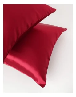 Heritage Silk Front Pillowcase Pair In Red -Home Bedding Shop 853953850 913360150 4 720x928