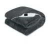 Heated Electric Blanket Throw Rug Coral Warm Fleece Winter Grey