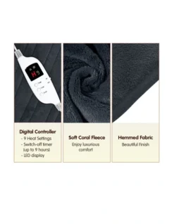 Heated Electric Blanket Throw Rug Coral Warm Fleece Winter Grey -Home Bedding Shop 855666640 3 720x928