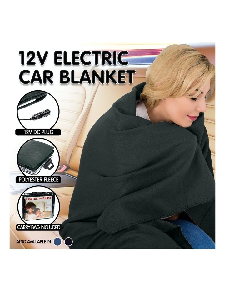 Heated Car Blanket Travel Rug Soft Caravan Fleece Electric Throw 12 Volt Dc Auto Black 8 Heated Car Blanket Travel Rug Soft Caravan Fleece Electric Throw 12 Volt Dc Auto Black - Image 6