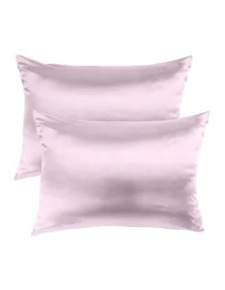 Mulberry Soft Silk Hypoallergenic Pillowcase Twin Pack 51x76cm In Lilac