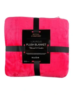Plush Blanket Throw Large In Rose Pink