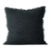 Vintage Linen Fringe Cushion In Slate -Home Bedding Shop 868789000 1 720x928