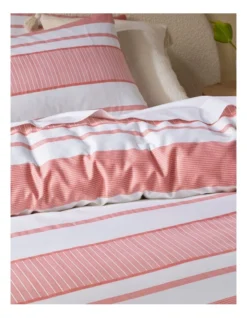 Porter Stripe Cotton Quilt Cover Set In Pink/White 7 Porter Stripe Cotton Quilt Cover Set In Pink/White -Home Bedding Shop 882575290 911539180 3 720x928