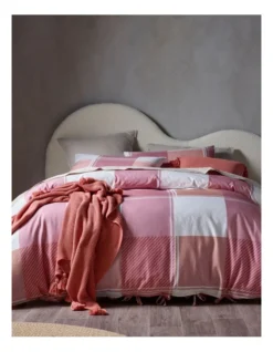 Curtis Check Quilt Cover Pink