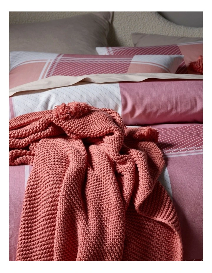 Curtis Check Quilt Cover Pink 4 Curtis Check Quilt Cover Pink - Image 2