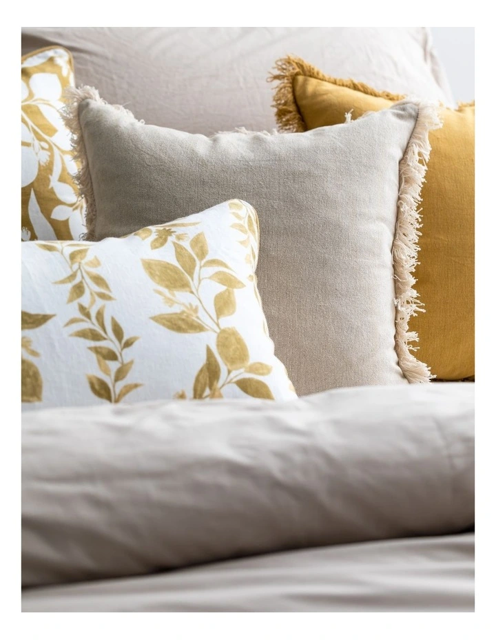 Amari Linen Cushion Amber/Off White 4 Amari Linen Cushion Amber/Off White - Image 2