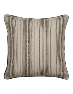 Aisha Linen Cushion 55cm Stripe Charcoal