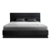 Lumi Gas Lift Bed Frame Black Leather RGB LED Queen -Home Bedding Shop 887810860 1 720x928