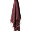 Vintage Linen Fringe Throw In Syrah