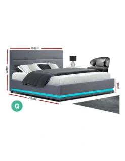 Lumi Gas Lift Bed Frame Queen Grey Fabric 10 Lumi Gas Lift Bed Frame Queen Grey Fabric -Home Bedding Shop 888183550 2 720x928