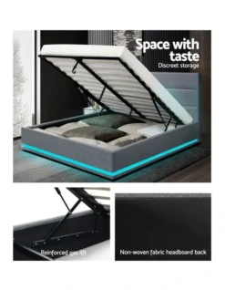 Lumi Gas Lift Bed Frame Queen Grey Fabric 15 Lumi Gas Lift Bed Frame Queen Grey Fabric -Home Bedding Shop 888183550 7 720x928